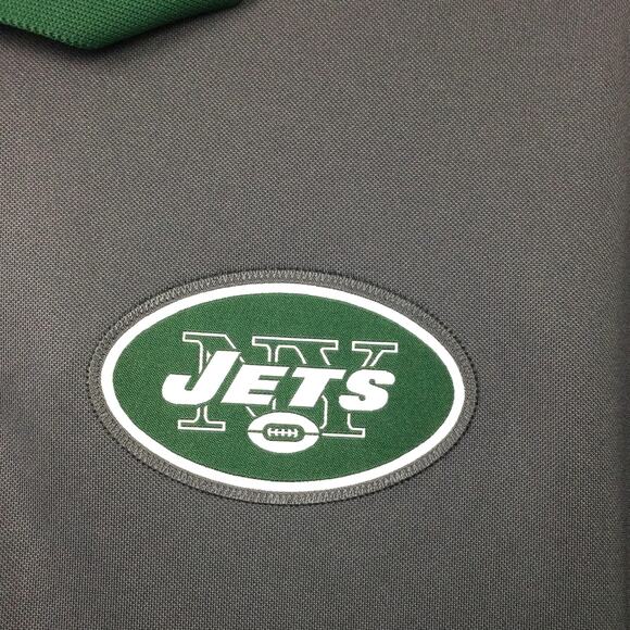 NFL Onfield Apparel Jets Nike Dri-Fit Men's Preppy Collared Golf Polo Gray L - Picture 7 of 11